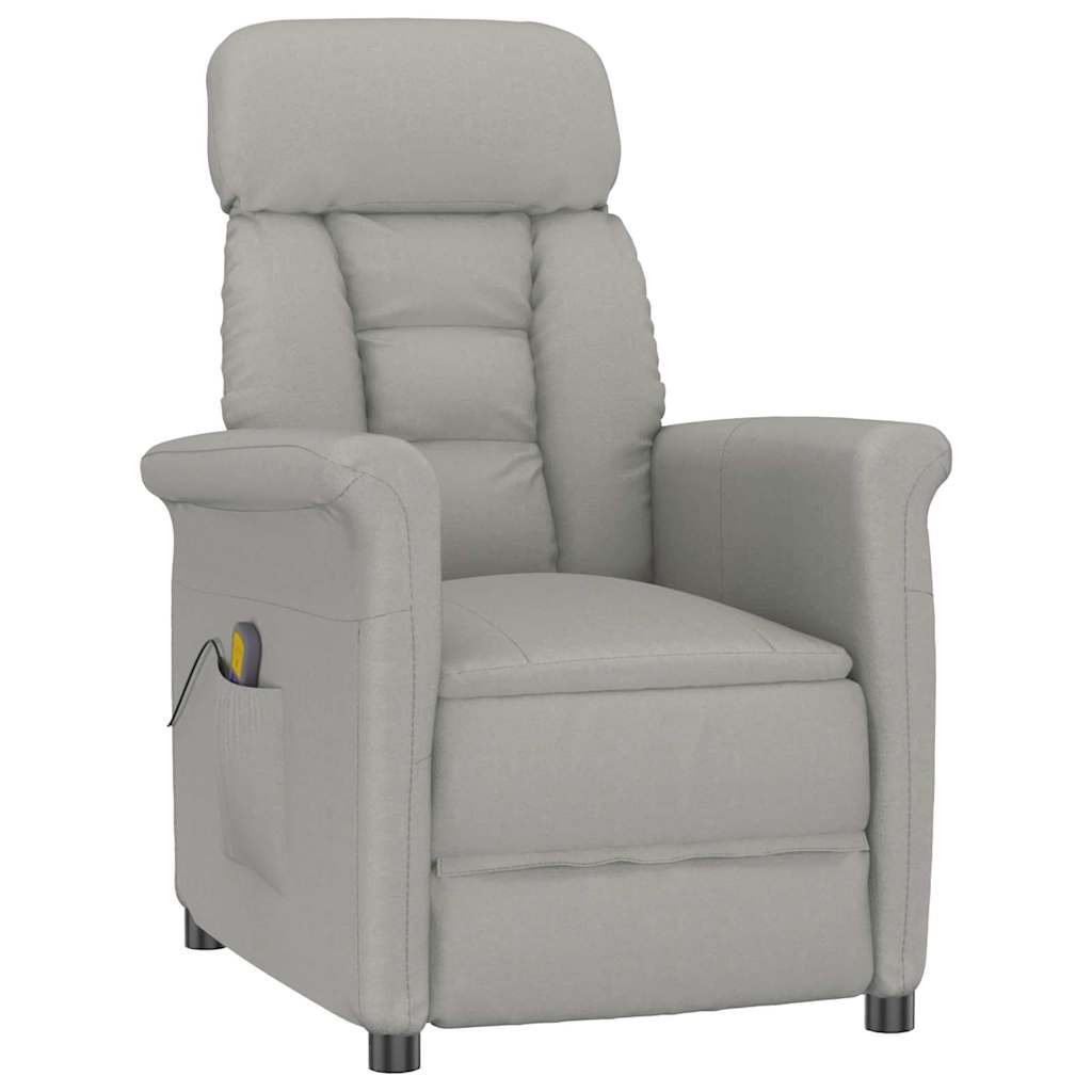 Vidaxl massagestoel lichtgrijs 70.5 x 96.5 x 95 cm polyester