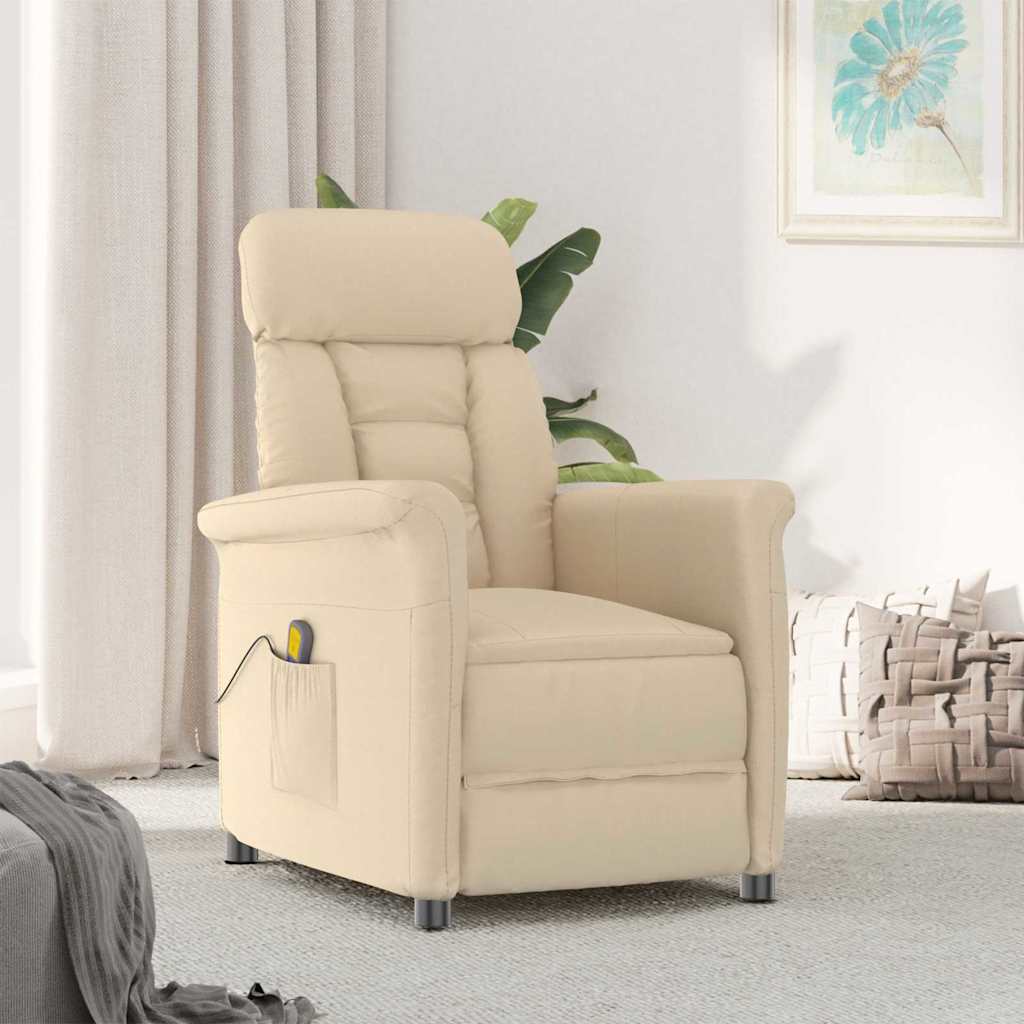 Vidaxl massagestoel crème 70.5 x 96.5 x 95 cm stof en metaal