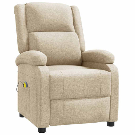 Vidaxl massagestoel stof crèmekleurig