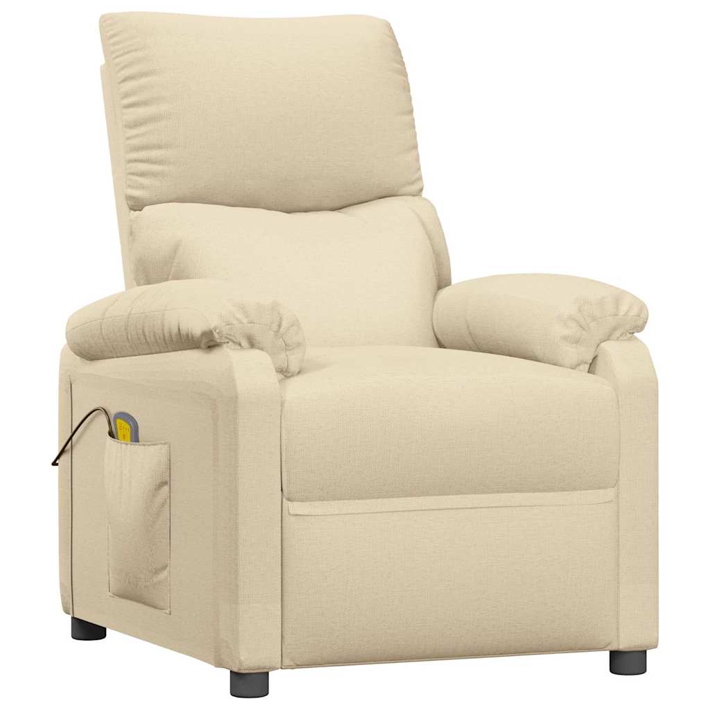 Vidaxl massagestoel stof crèmekleurig