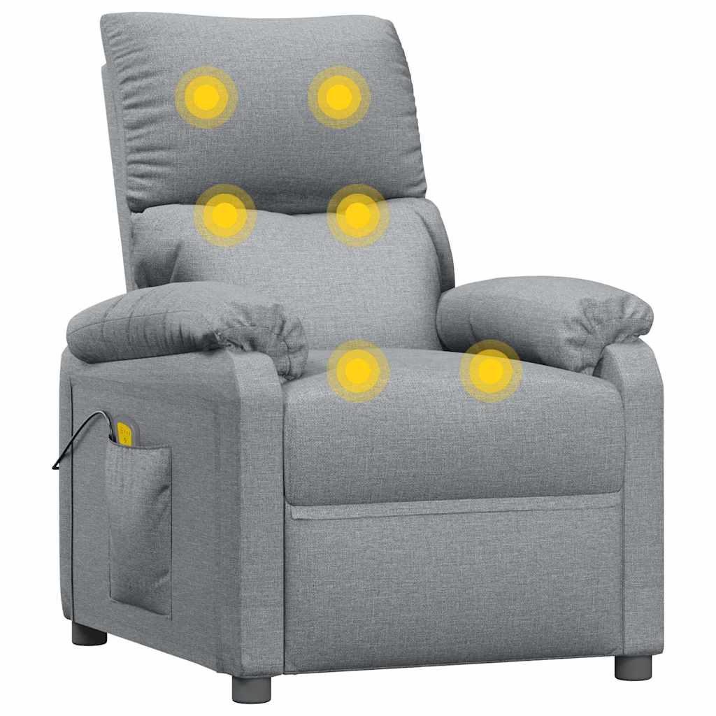 Vidaxl massagestoel stof lichtgrijs
