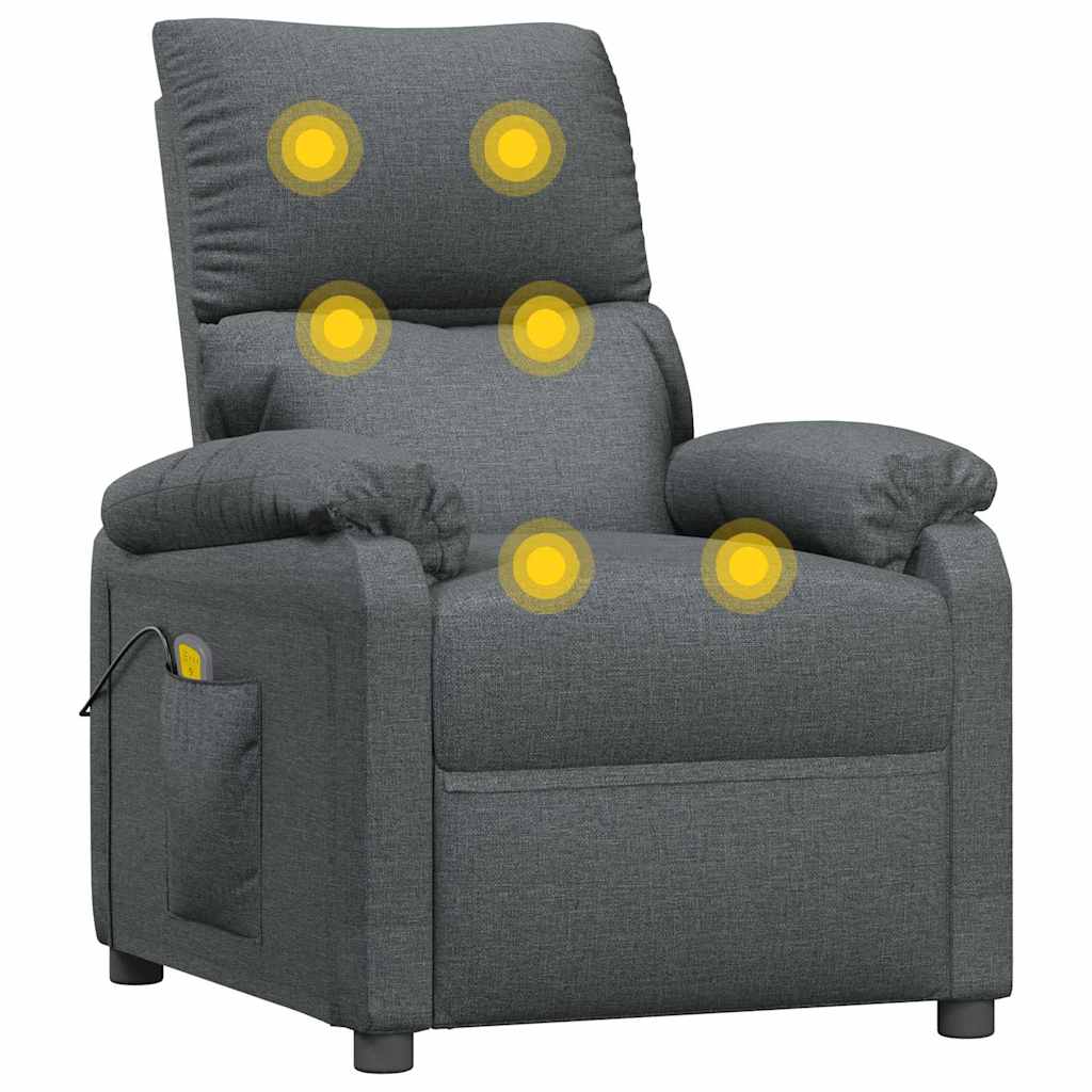 Vidaxl massagestoel stof donkergrijs