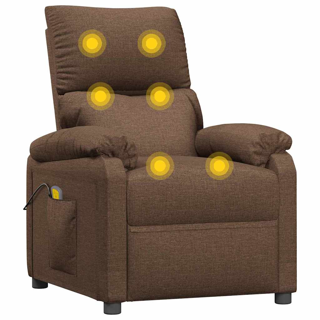 Vidaxl massagestoel stof bruin