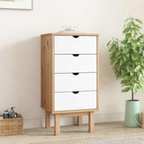 Vidaxl ladekast otta 45x39x90 cm massief grenenhout bruin en wit