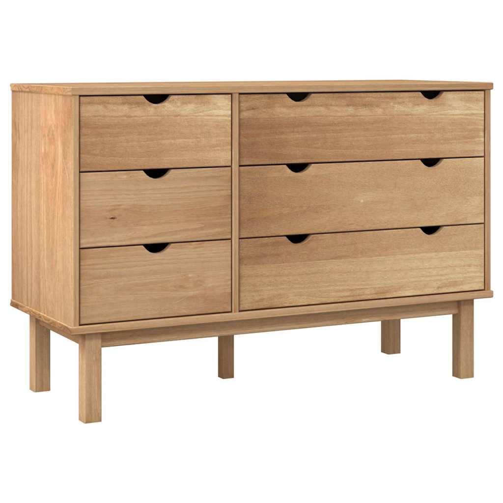 Vidaxl ladekast otta 111x43x73,5 cm massief grenenhout