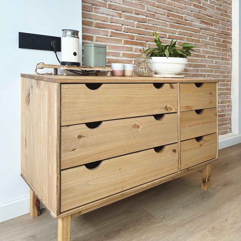 Vidaxl ladekast otta 111x43x73,5 cm massief grenenhout