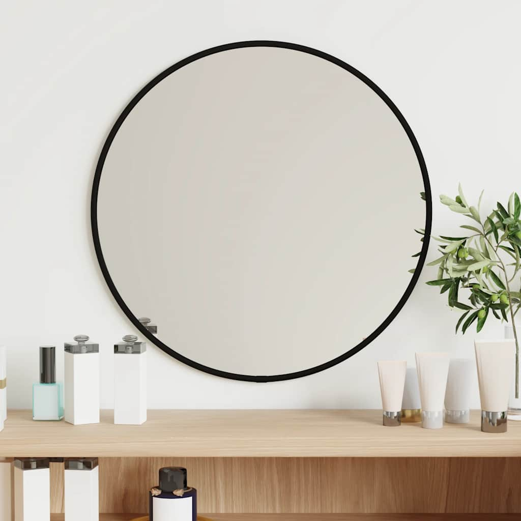 Vidaxl Wall Mirror Round Ø40 cm sort