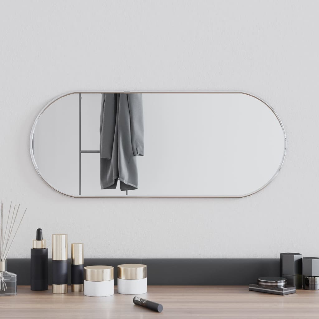 Vidaxl Wall Mirror 60x25 cm Oválné stříbrné barvy