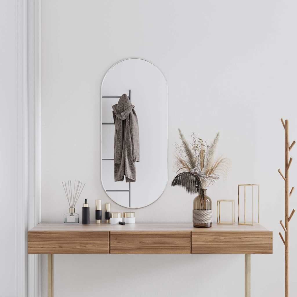 Vidaxl Wall Mirror 100x45 cm owalny srebrny kolor