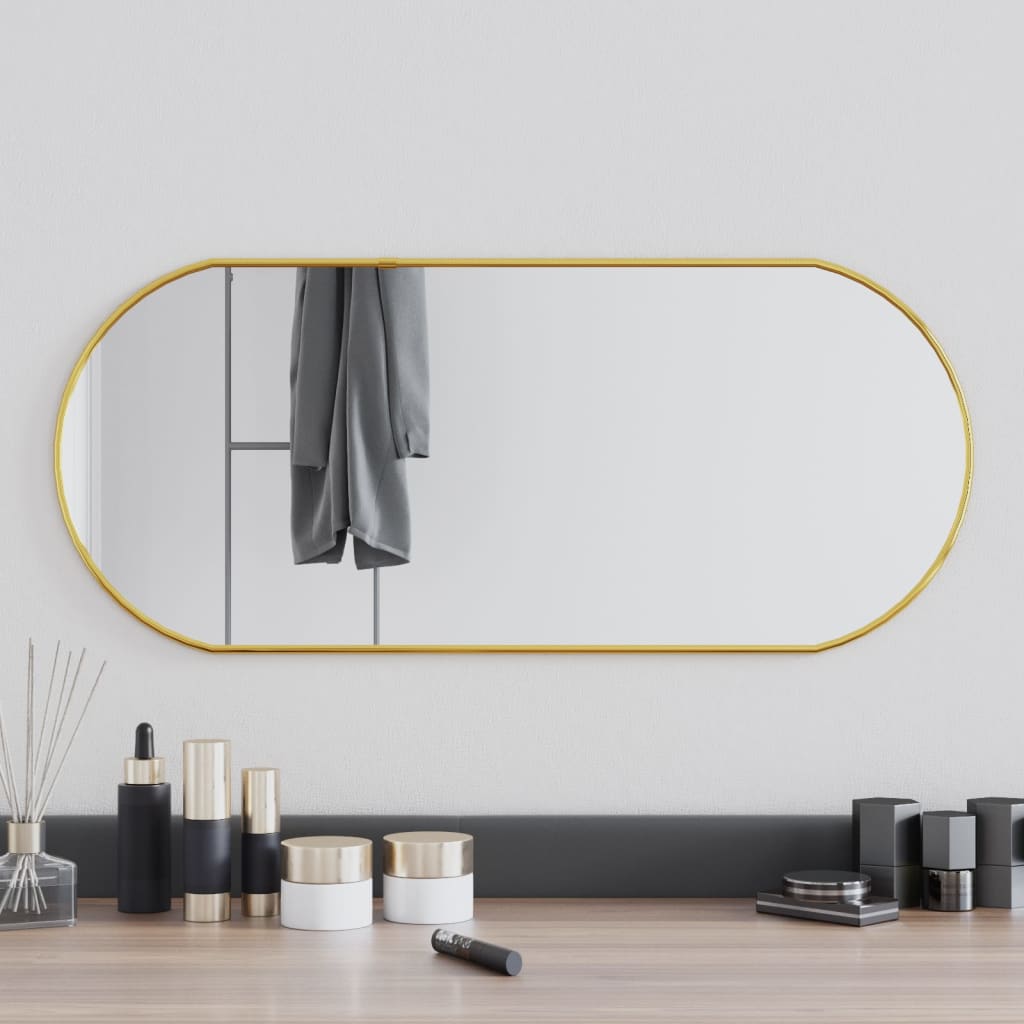 Vidaxl Wall Mirror 70x30 cm Ovalguldfärgad