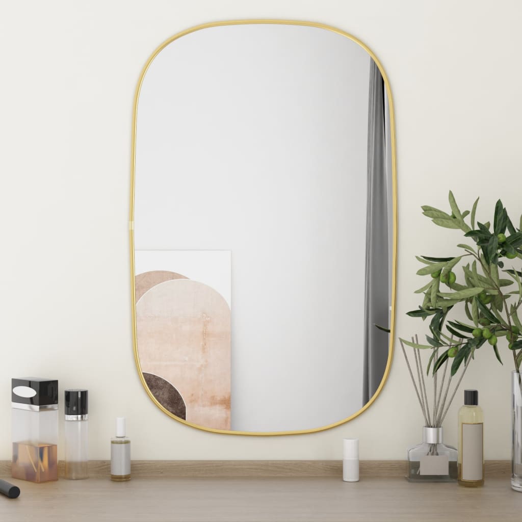 Vidaxl Wall Mirror 70x45 cm guldfärgad