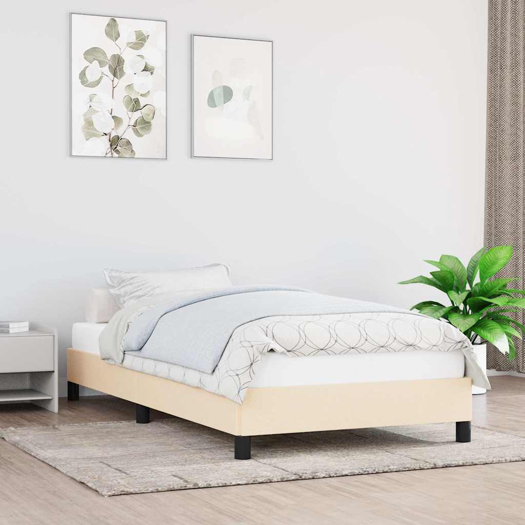 Vidaxl bedframe zonder matras 80x200 cm stof crèmekleurig