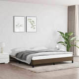 Vidaxl bedframe zonder matras stof donkerbruin 160x200 cm