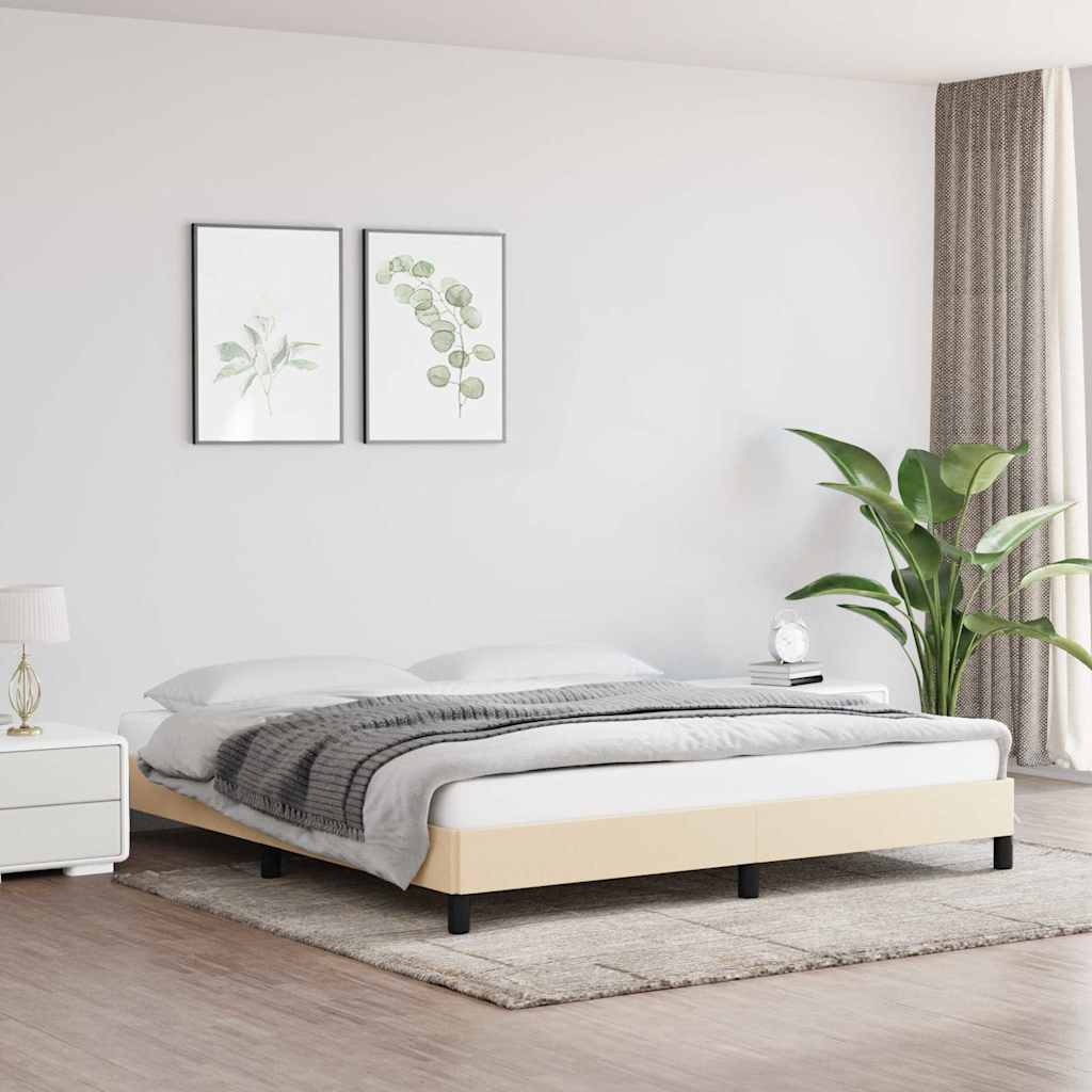 Vidaxl bedframe zonder matras stof crèmekleurig 160x200 cm