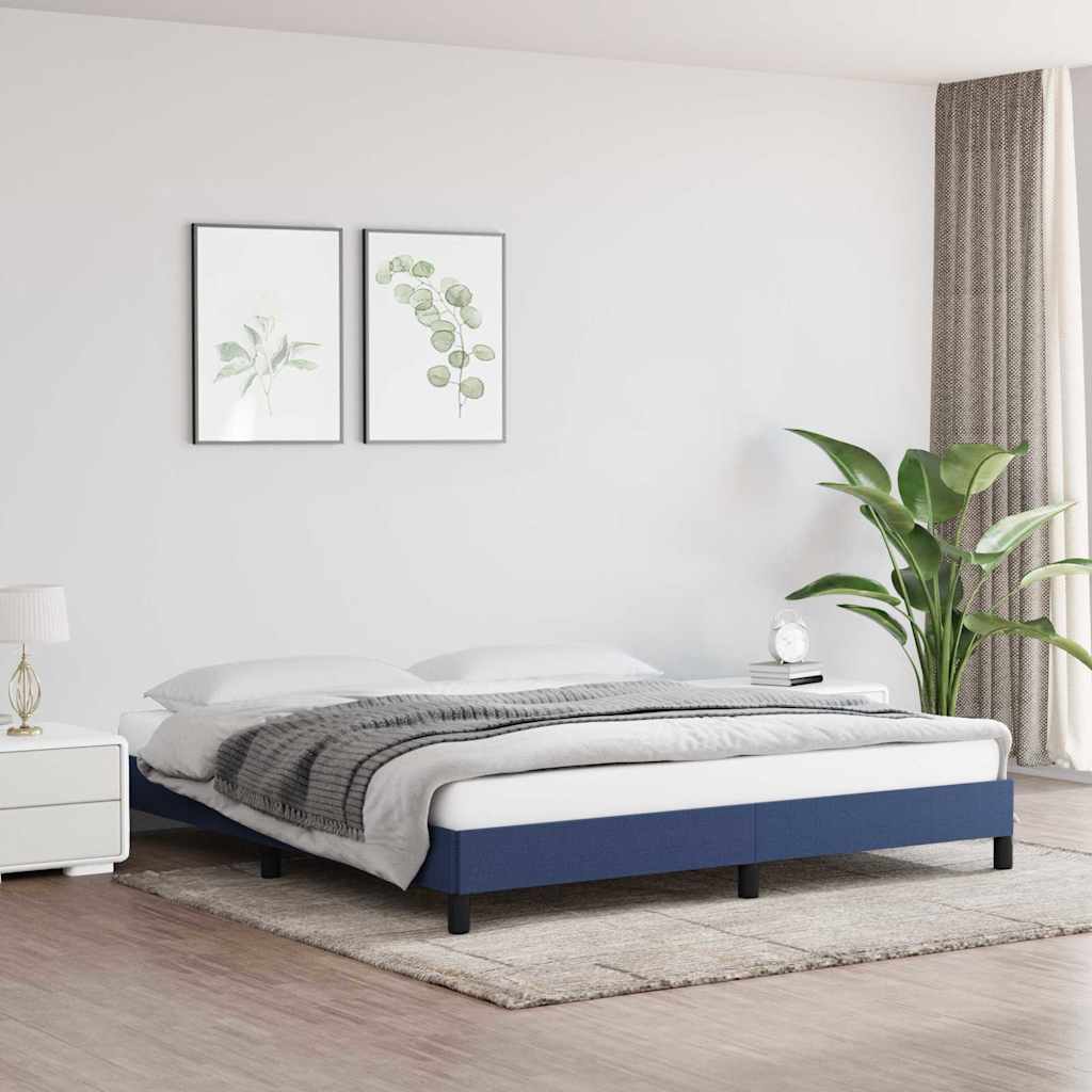 Vidaxl bedframe zonder matras stof blauw 160x200 cm