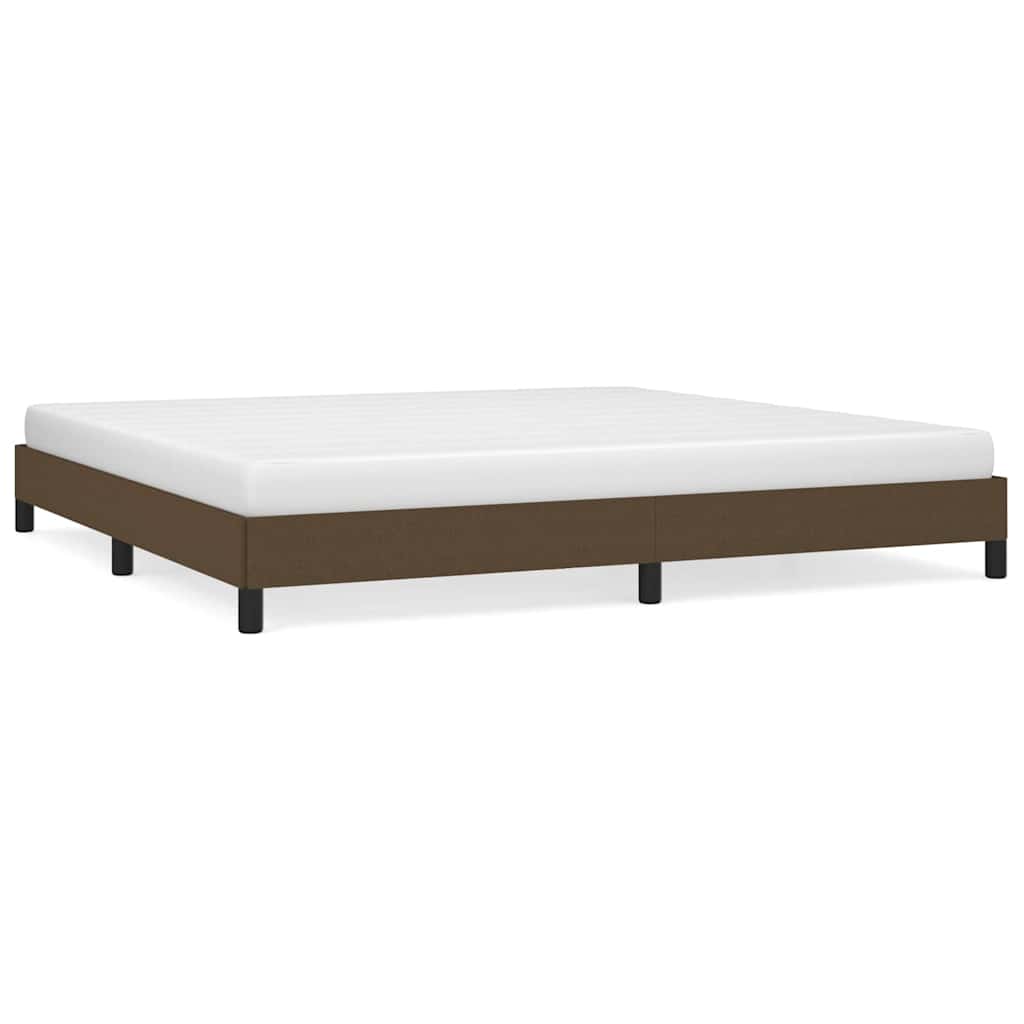 Vidaxl bedframe zonder matras stof donkerbruin 200x200 cm
