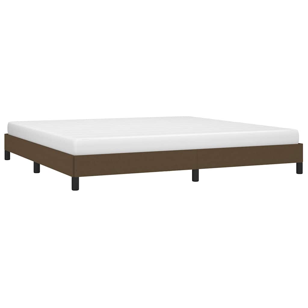 Vidaxl bedframe zonder matras stof donkerbruin 200x200 cm
