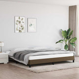 Vidaxl bedframe zonder matras stof donkerbruin 200x200 cm