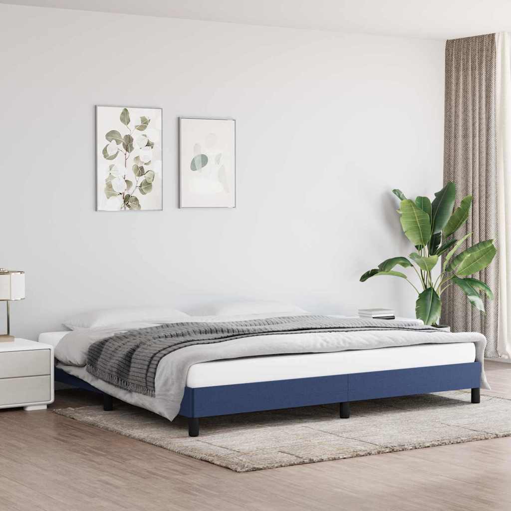Vidaxl bedframe zonder matras stof blauw 200x200 cm