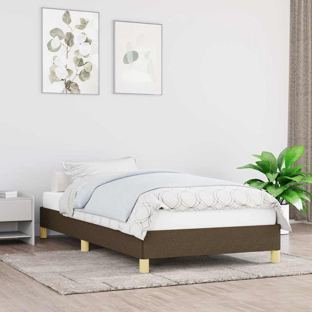 Vidaxl bedframe zonder matras 80x200 cm stof donkerbruin