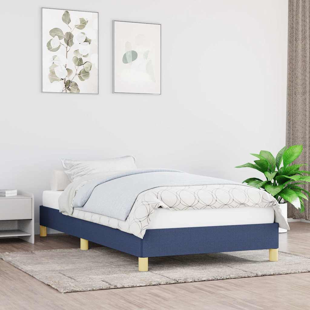 Vidaxl bedframe zonder matras 90x190 cm stof blauw
