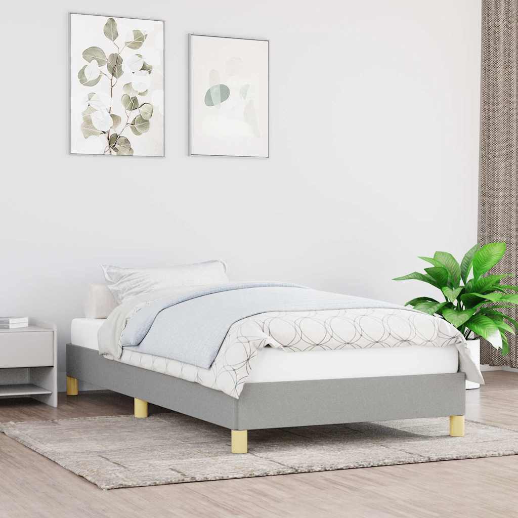 Vidaxl bedframe zonder matras 90x200 cm stof lichtgrijs