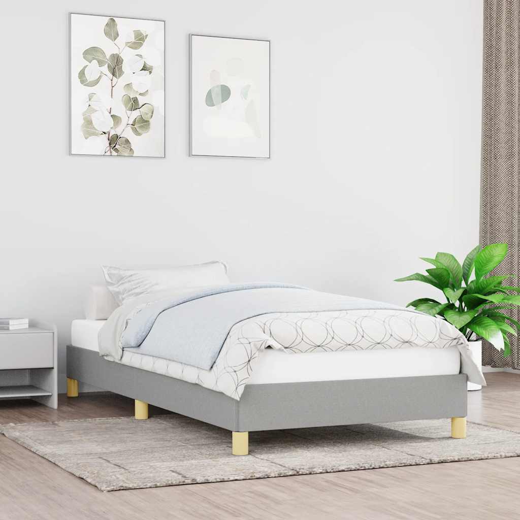 Vidaxl bedframe zonder matras 100x200 cm stof lichtgrijs