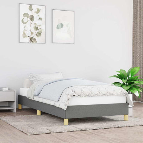 Vidaxl bedframe zonder matras 100x200 cm stof donkergrijs
