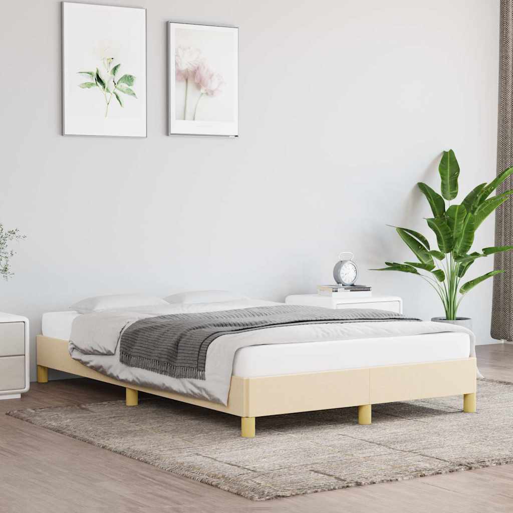 Vidaxl bedframe zonder matras 120x200 cm stof crèmekleurig