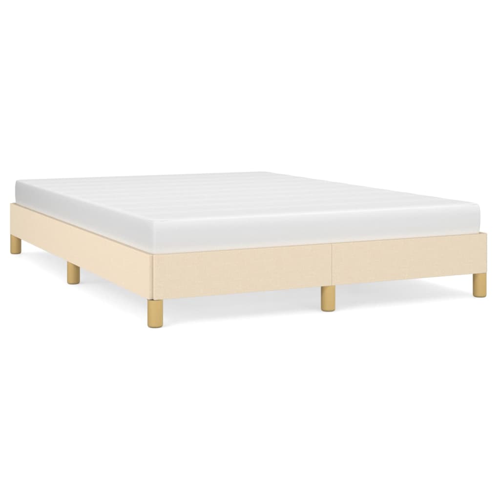 Vidaxl bedframe zonder matras stof crèmekleurig 140x190 cm