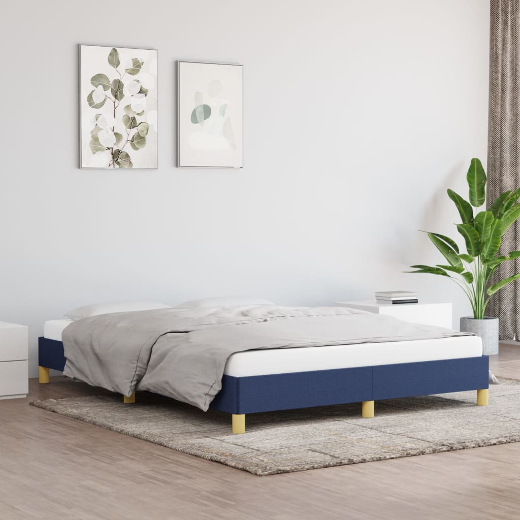Vidaxl bedframe zonder matras stof blauw 140x190 cm