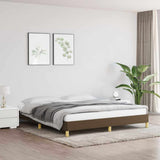 Vidaxl bedframe zonder matras stof donkerbruin 180x200 cm