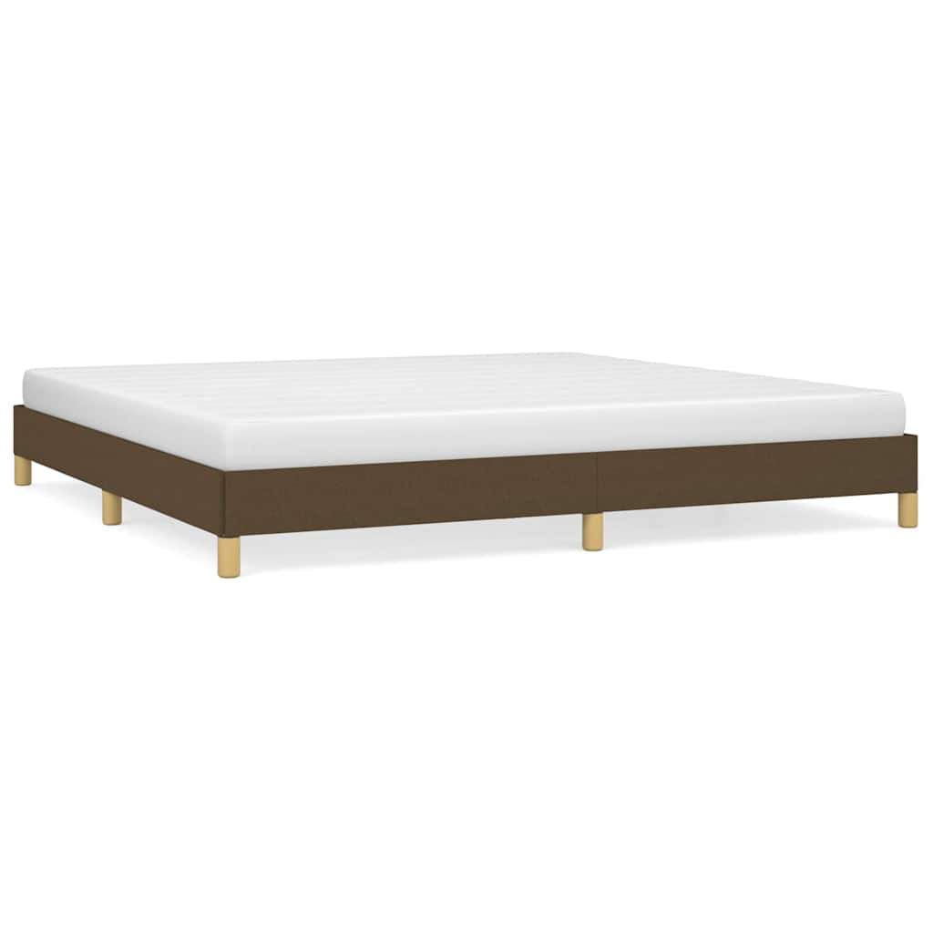 Vidaxl bedframe zonder matras stof donkerbruin 200x200 cm