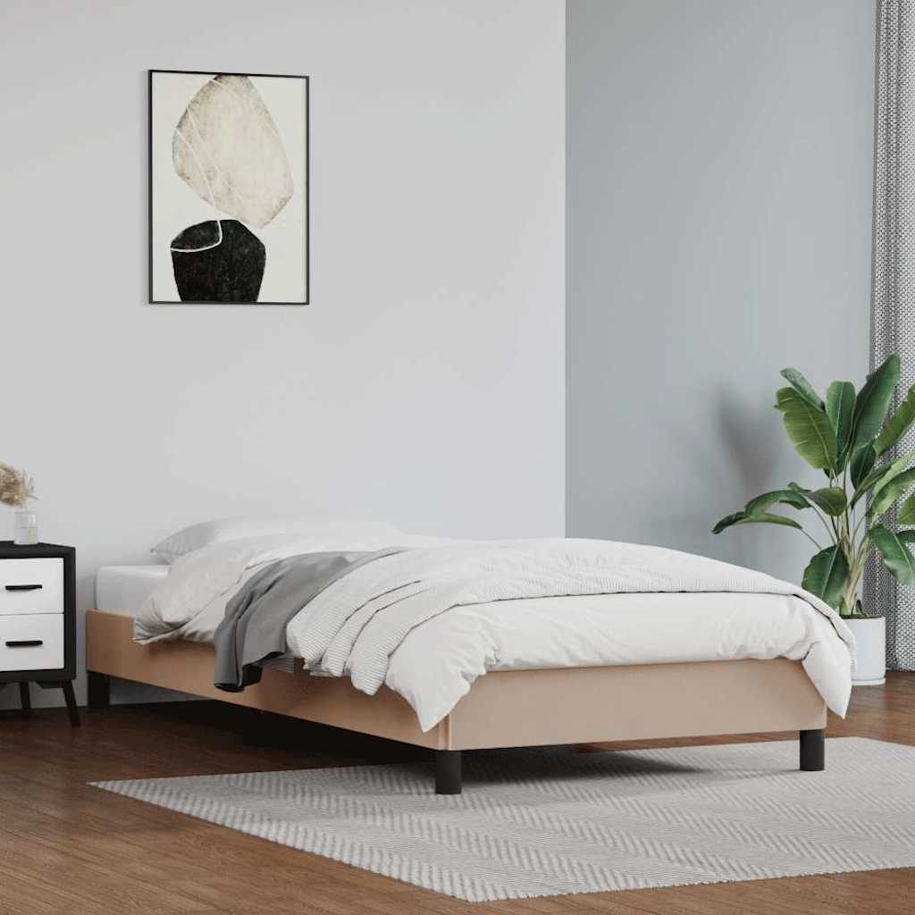 Vidaxl bedframe kunstleer cappuccinokleurig 90x200 cm