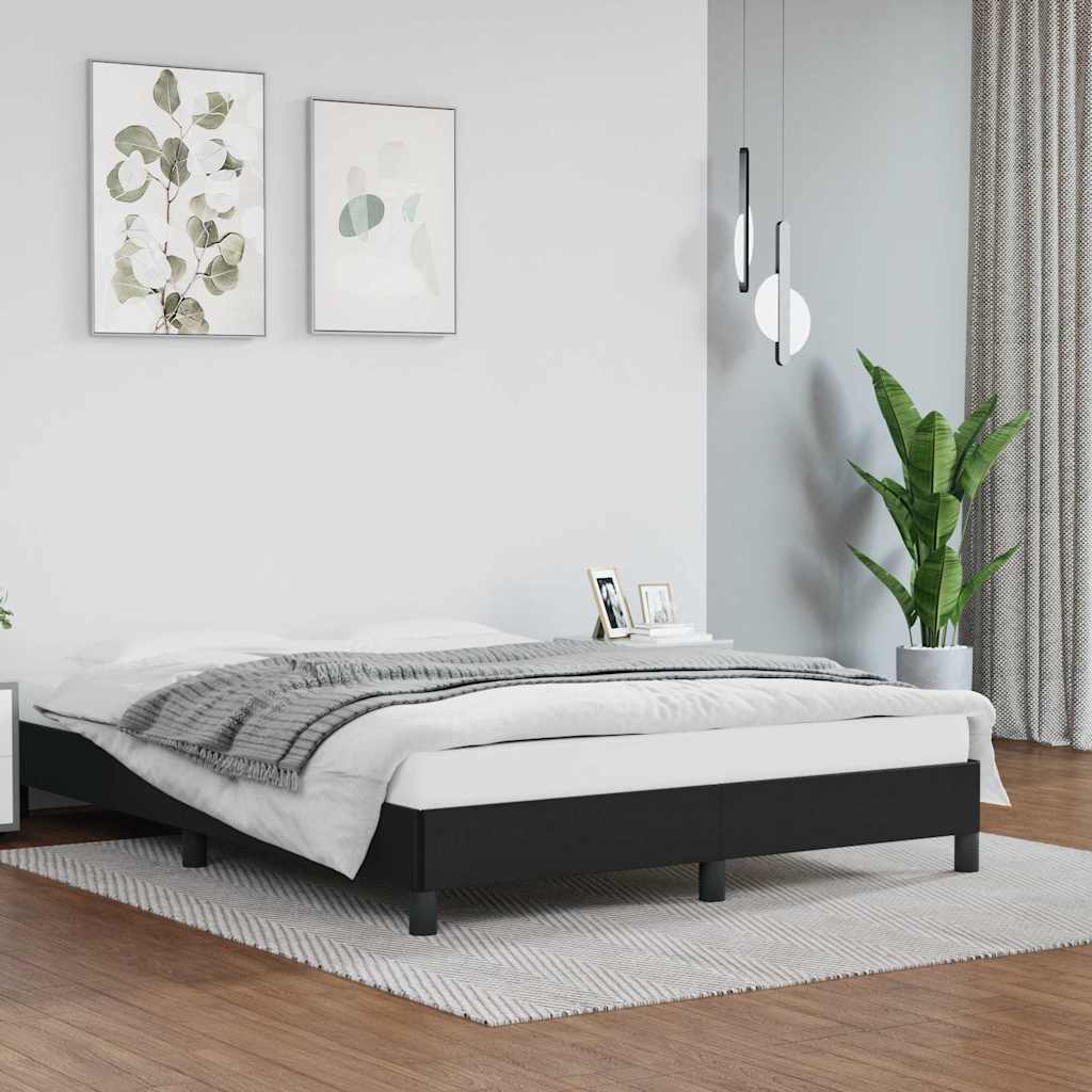 Vidaxl bedframe kunstleer zwart 140x190 cm