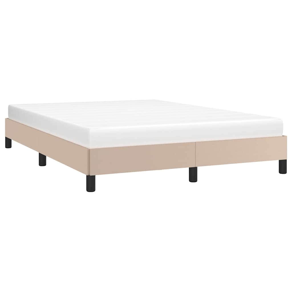 Vidaxl bedframe kunstleer cappuccinokleurig 140x190 cm