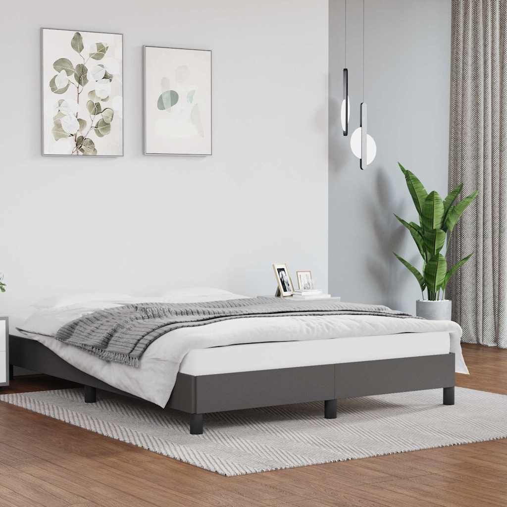 Vidaxl bedframe kunstleer grijs 140x200 cm