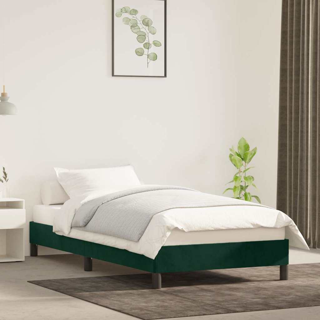 Vidaxl bedframe zonder matras 90x200 cm fluweel donkergroen