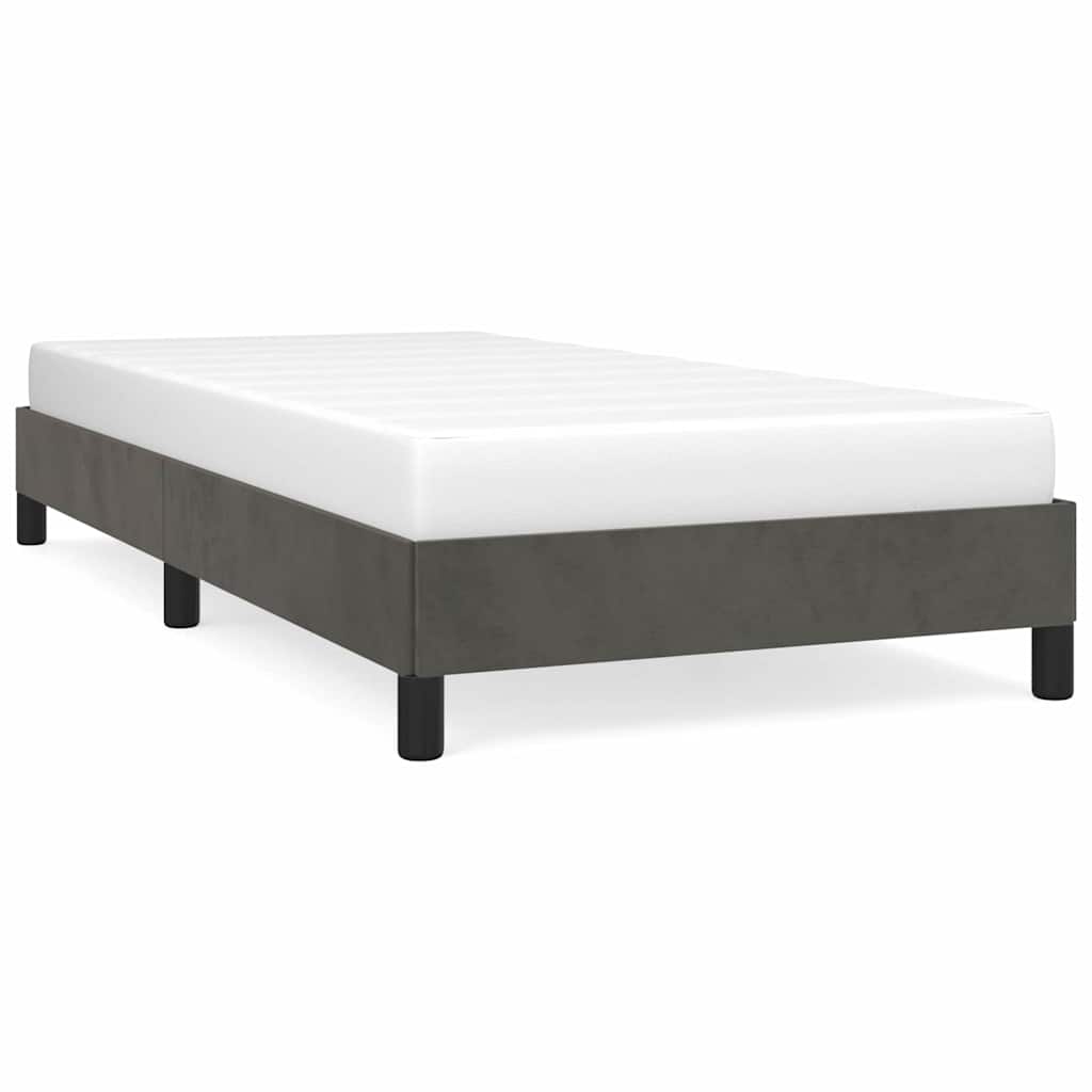 Vidaxl bedframe zonder matras 100x200 cm fluweel donkergrijs