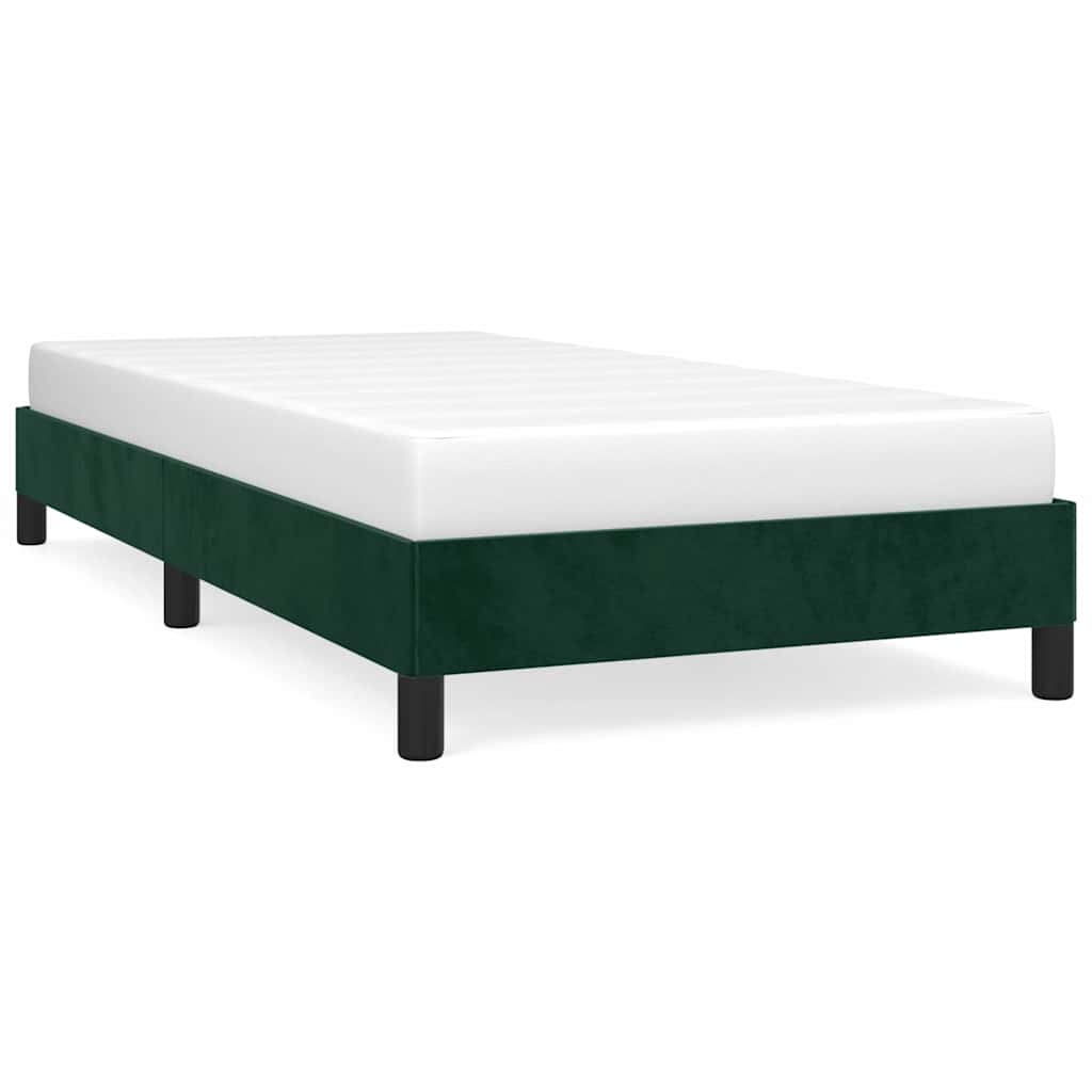 Vidaxl bedframe zonder matras 100x200 cm fluweel donkergroen
