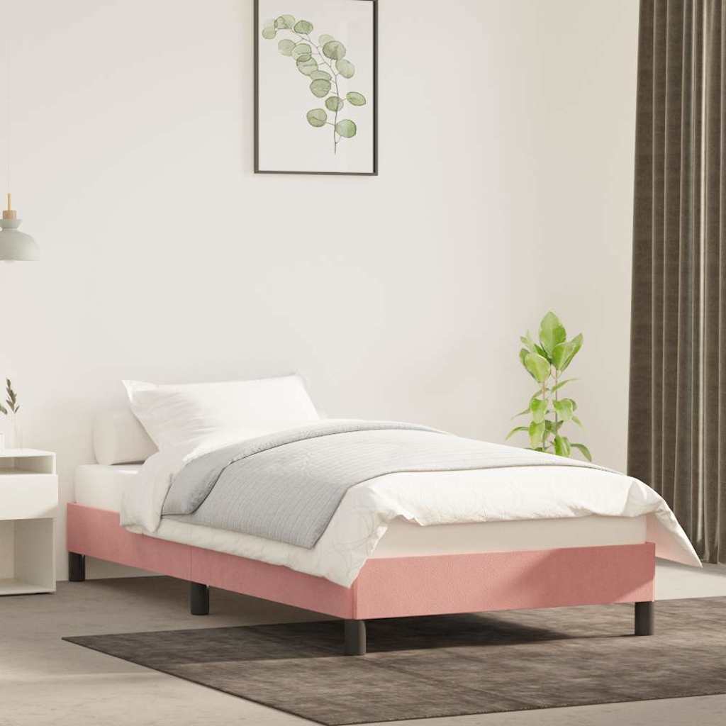 Vidaxl bedframe fluweel roze 100x200 cm
