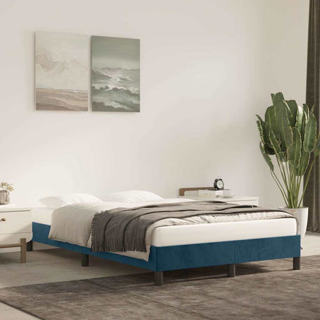 Vidaxl bedframe zonder matras 120x200 cm fluweel donkerblauw