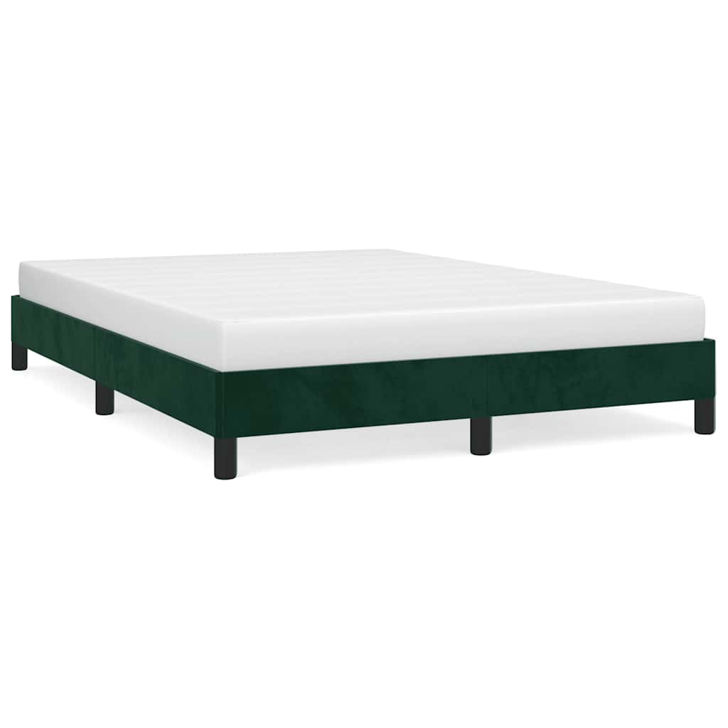Vidaxl bedframe zonder matras 140x190 cm fluweel donkergroen