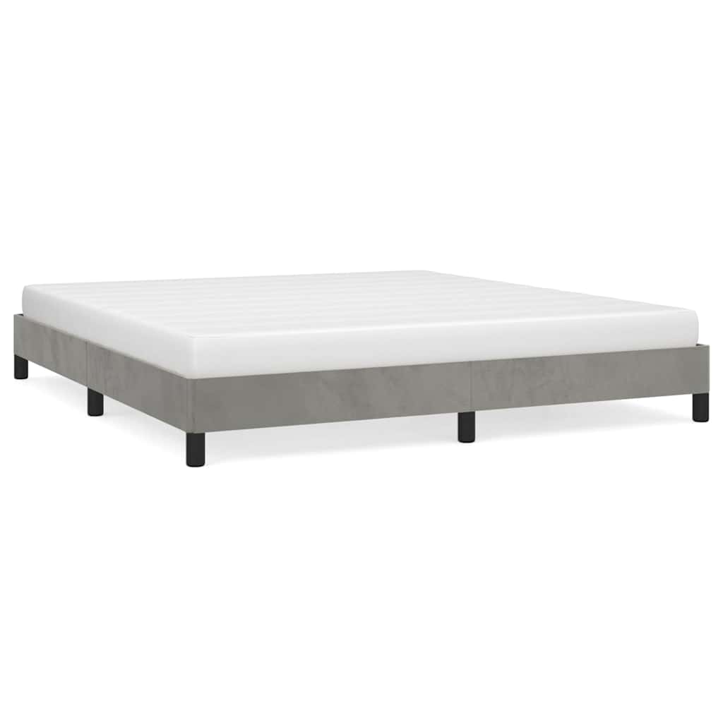 Vidaxl bedframe zonder matras 160x200 cm fluweel lichtgrijs