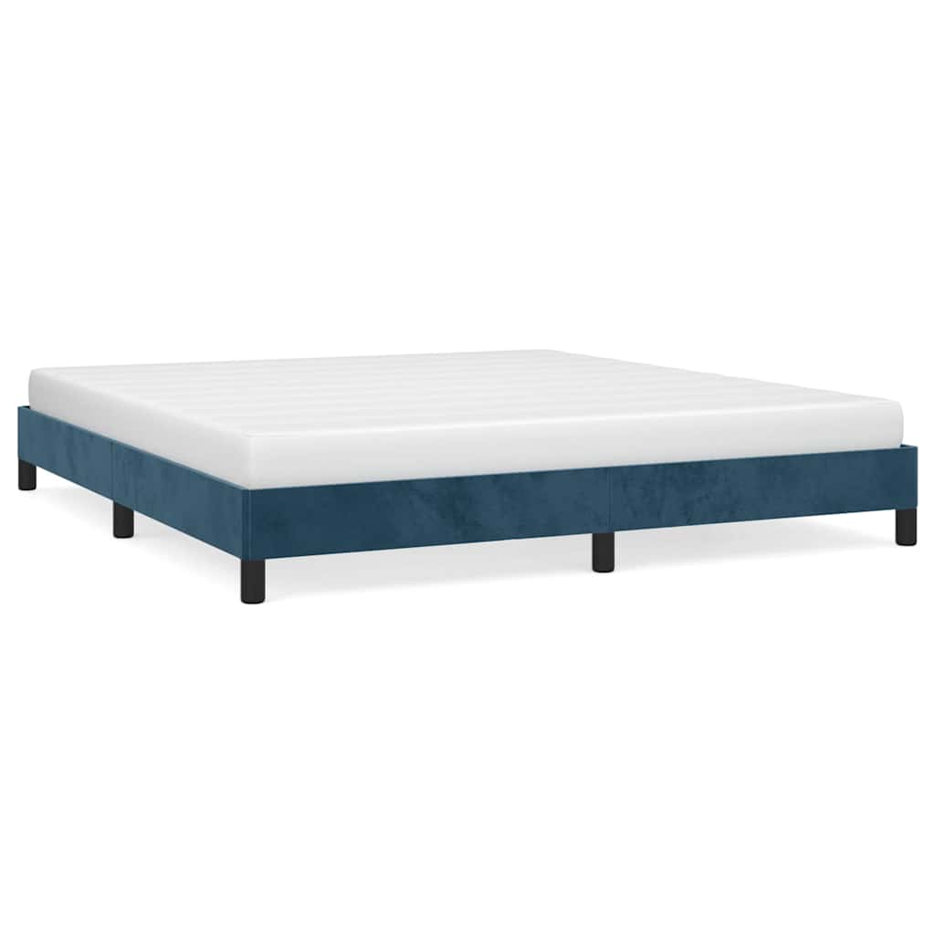Vidaxl bedframe zonder matras 160x200 cm fluweel donkerblauw