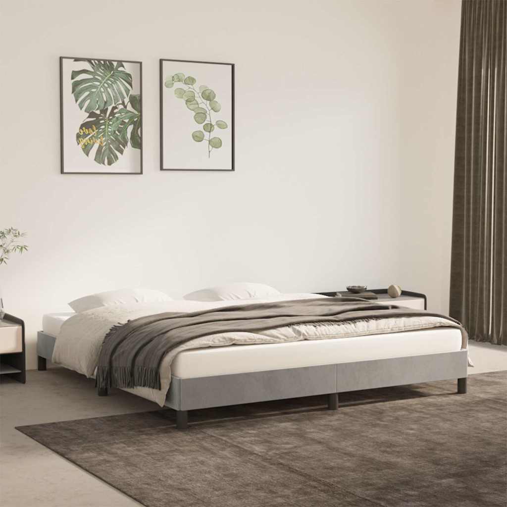 Vidaxl bedframe zonder matras 180x200 cm fluweel lichtgrijs