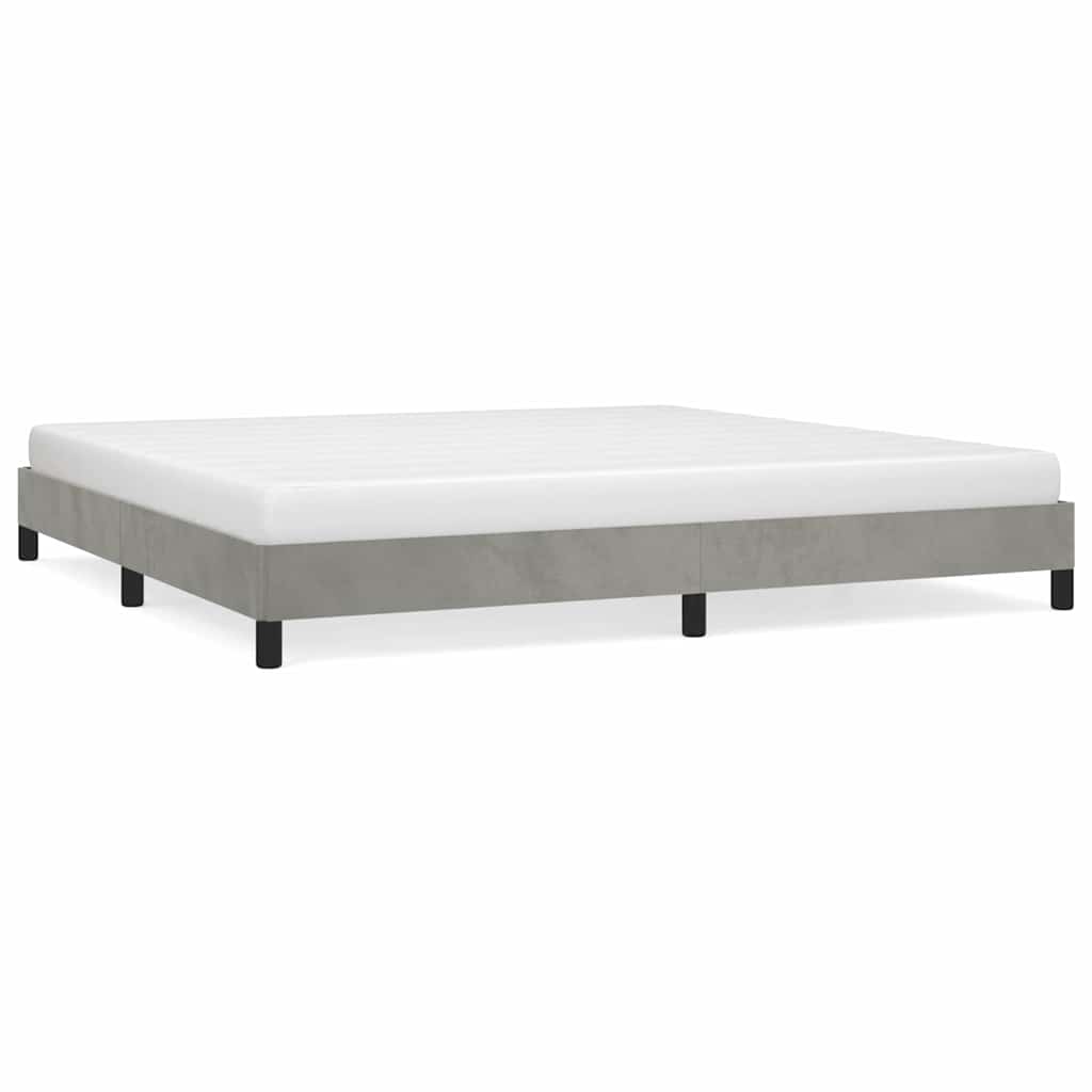 Vidaxl bedframe zonder matras 200x200 cm fluweel lichtgrijs