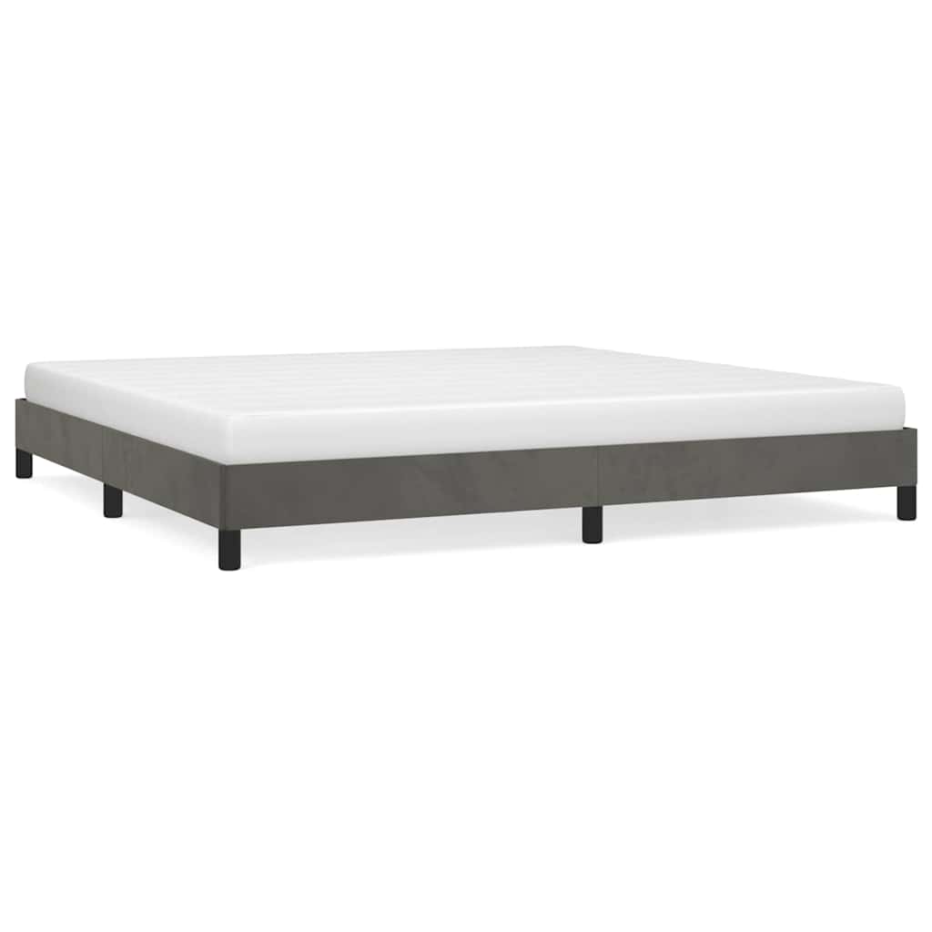 Vidaxl bedframe zonder matras 200x200 cm fluweel donkergrijs