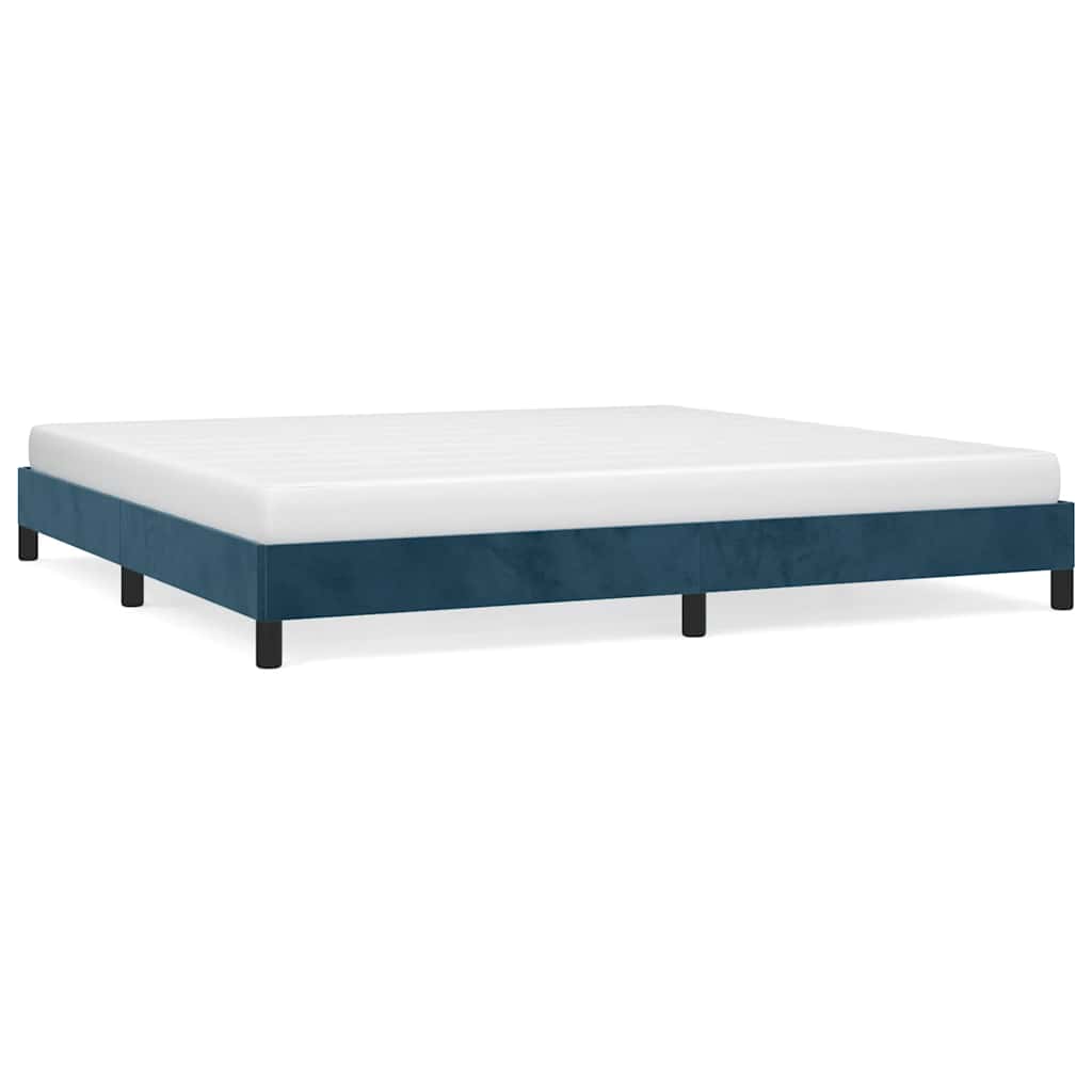 Vidaxl bedframe zonder matras 200x200 cm fluweel donkerblauw