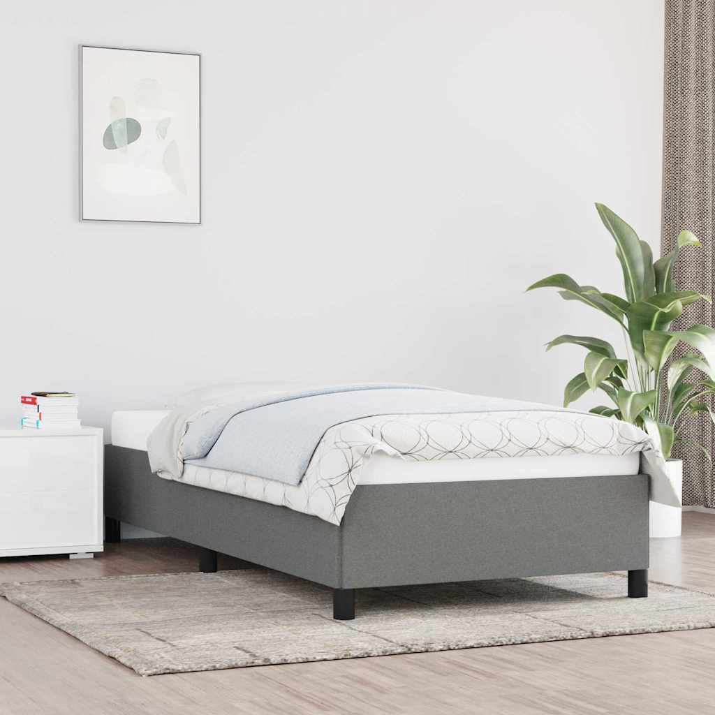 Vidaxl bedframe zonder matras 90x190 cm stof donkergrijs